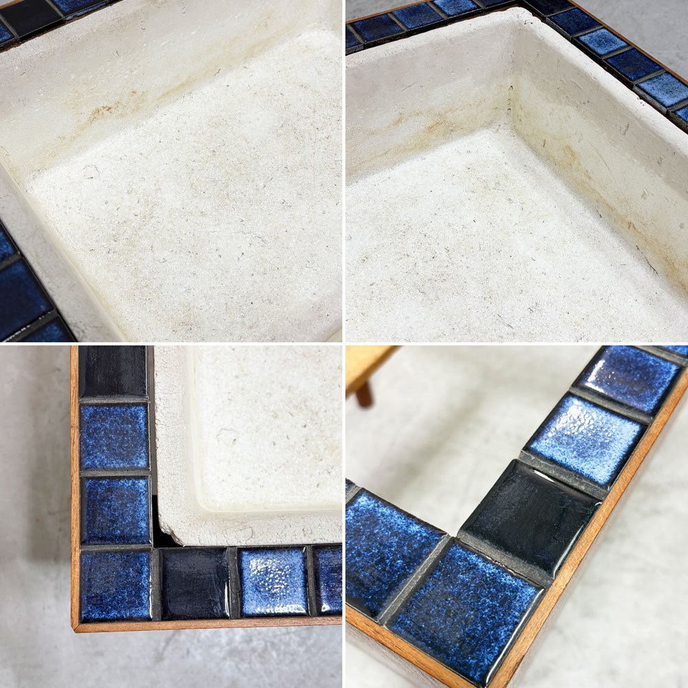 デンマーク ビンテージ Danish Vintage チーク材 プランタースタンド フラワースタンド タイルトップ ポリスチレンボックス 北欧家具 ●