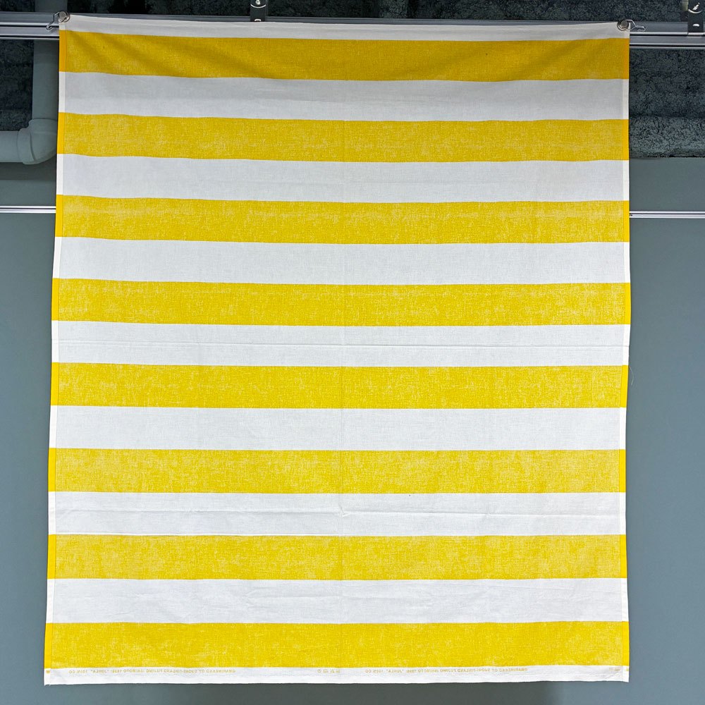 マリメッコ Marimekko タサライタ TASARAITA アンニカ・リマラ Annika Rimala ファブリック イエローストライプ 147x128cm ◎