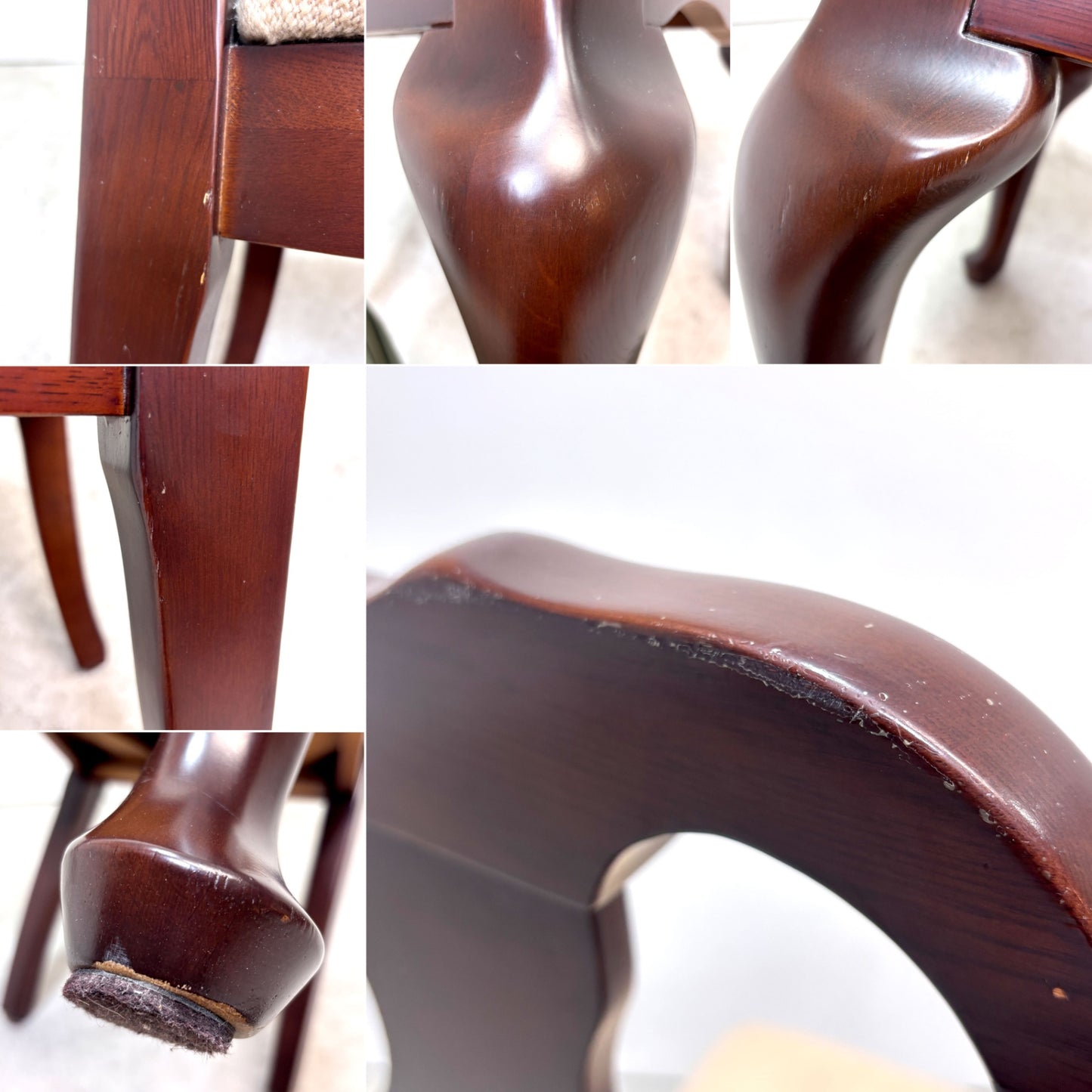 イーセンアーレン ETHAN ALLEN クイーンアンスタイル ダイニングチェア 猫脚 クラシカルデザイン A ●