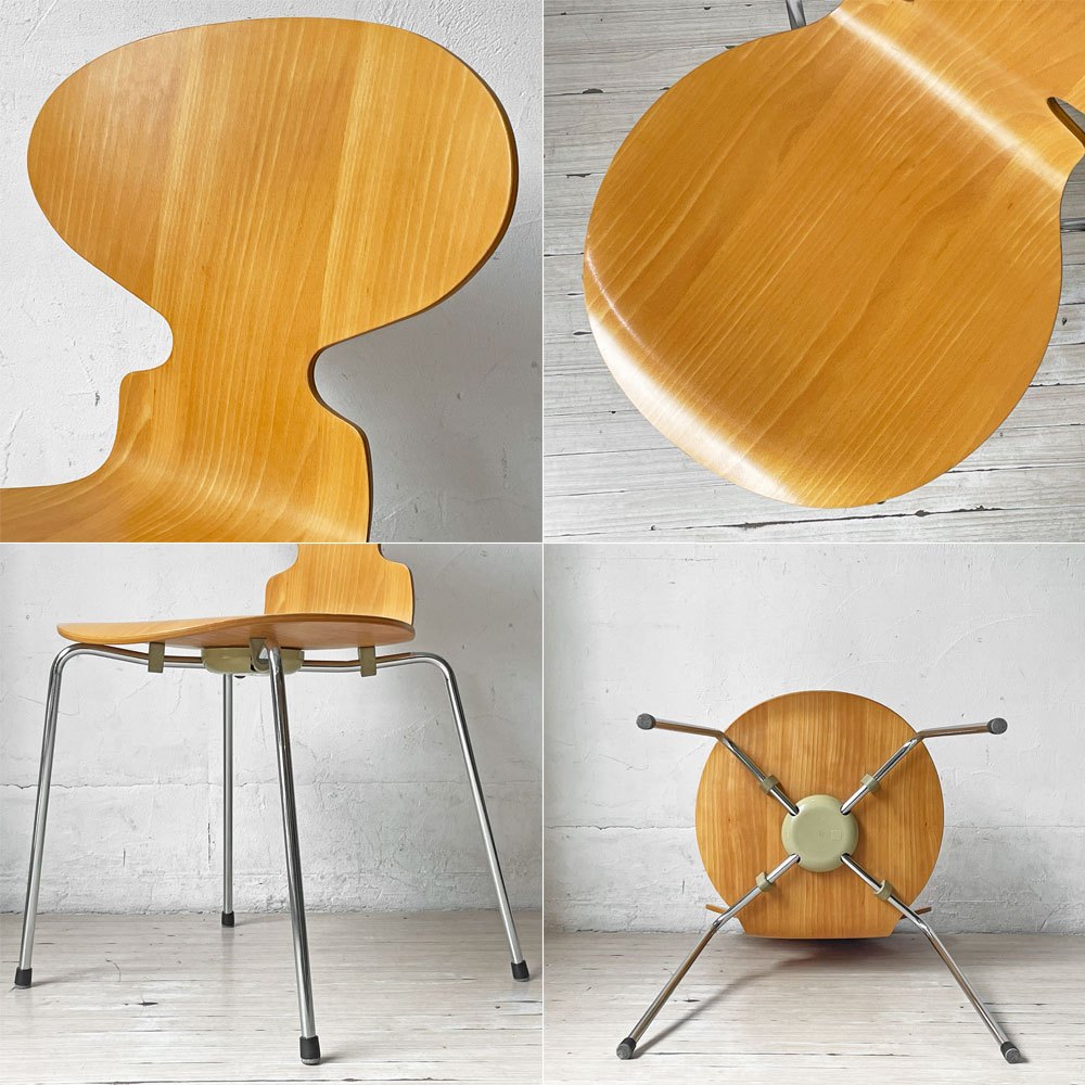 フリッツハンセン Fritz Hansen 3101 アリンコチェア アントチェア 4本脚 ナチュラルビーチ ラッカー仕上げ フェルトグライズ アルネ・ヤコブセン ★