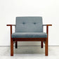 フランス＆サン France & Søn モジュラインソファ Moduline Sofa ラウンジチェア 1Pソファ チーク材 グレーファブリック デンマークビンテージ ●