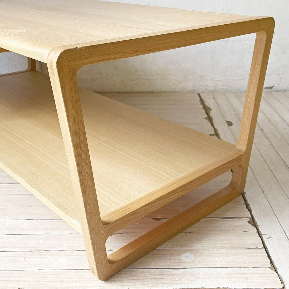 リラックスフォーム RELAX FORM クラム センターテーブル CLAM CENTER TABLE タモ材 W105cm 定価￥44,000- ★