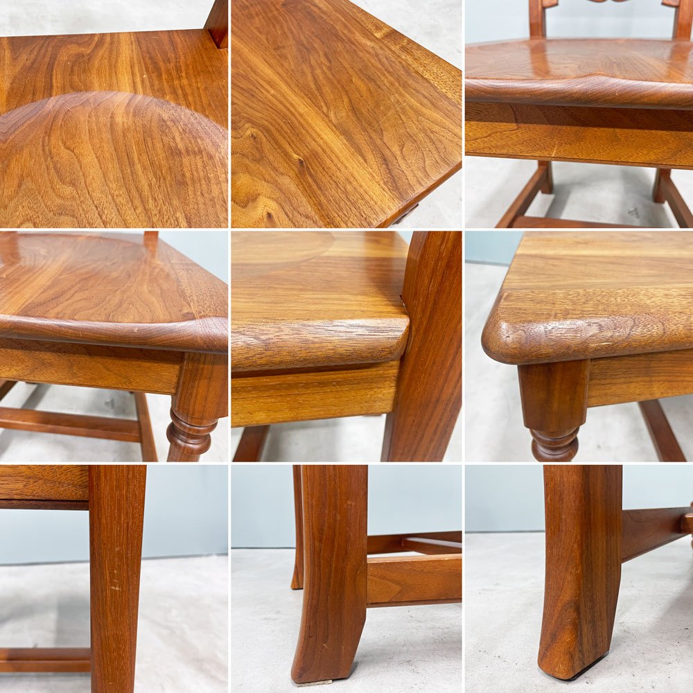 ノックオンウッド Knock on wood コロニアル ハイバックチェア1 ダイニングチェア ウォールナット無垢材 クラシカルデザイン A ◎