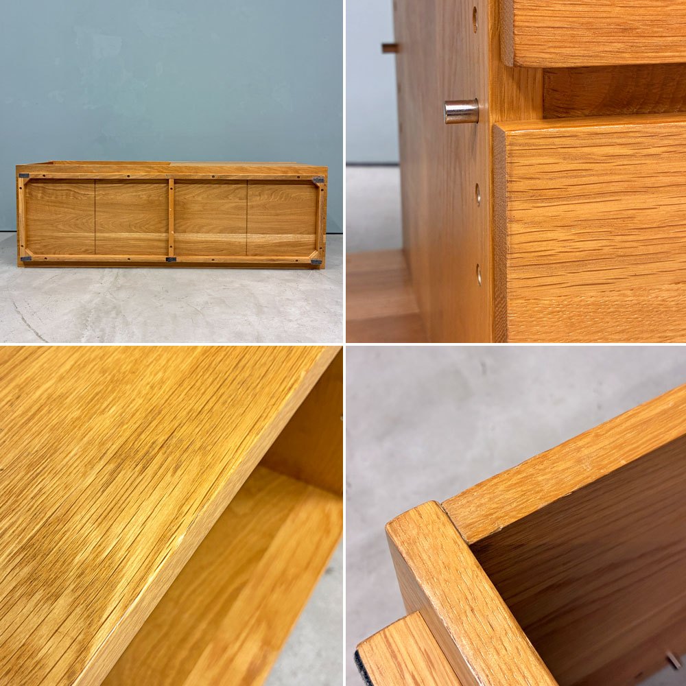 無印良品 MUJI 木製AVラック テレビボード オーク材 ガラス扉無し 2ドロワー ナチュラルモダン W120cm ◎