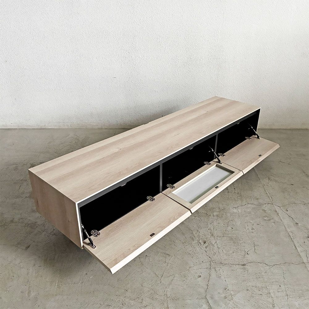 モダンデザイン Modern Design AVボード テレビボード W180cm ドロップダウン扉 スチール脚 〓