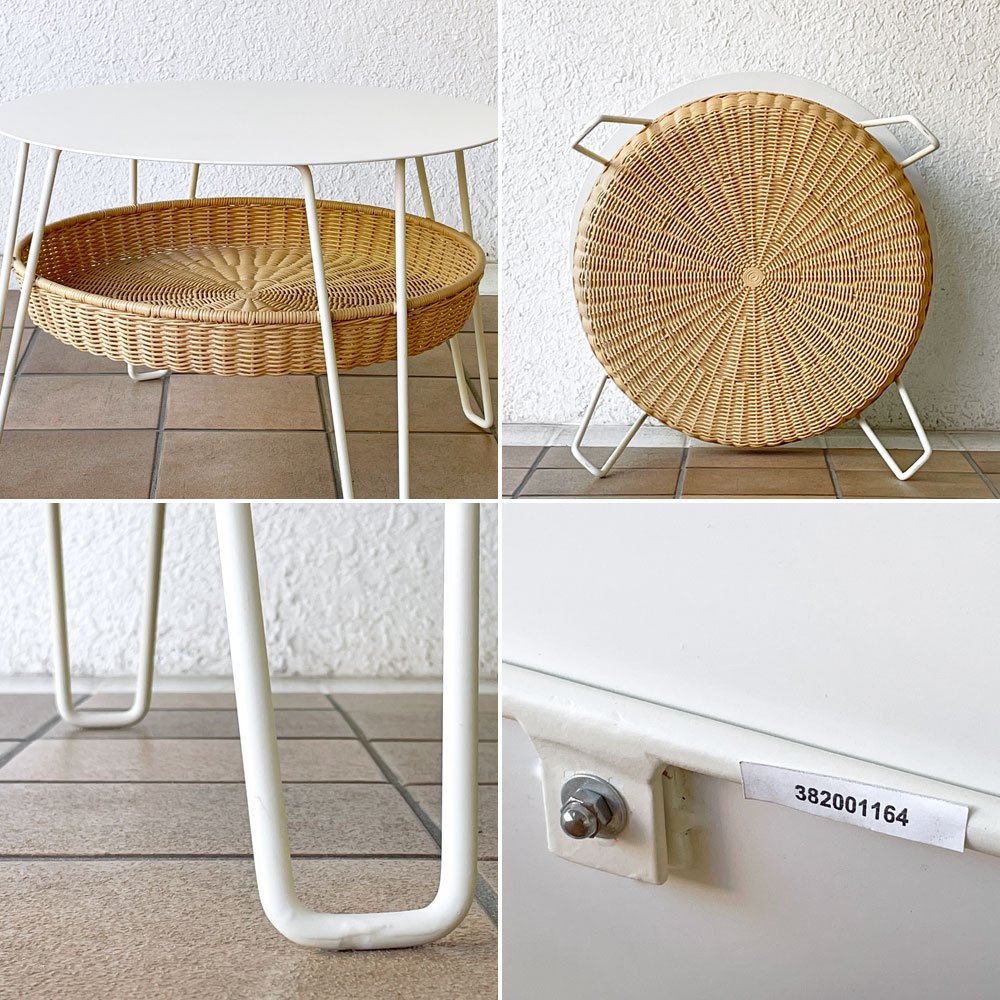 イデー IDEE ワラビー ローテーブル WALLABY LOW TABLE ラウンド スチール ラタン ナチュラルモダン ◇