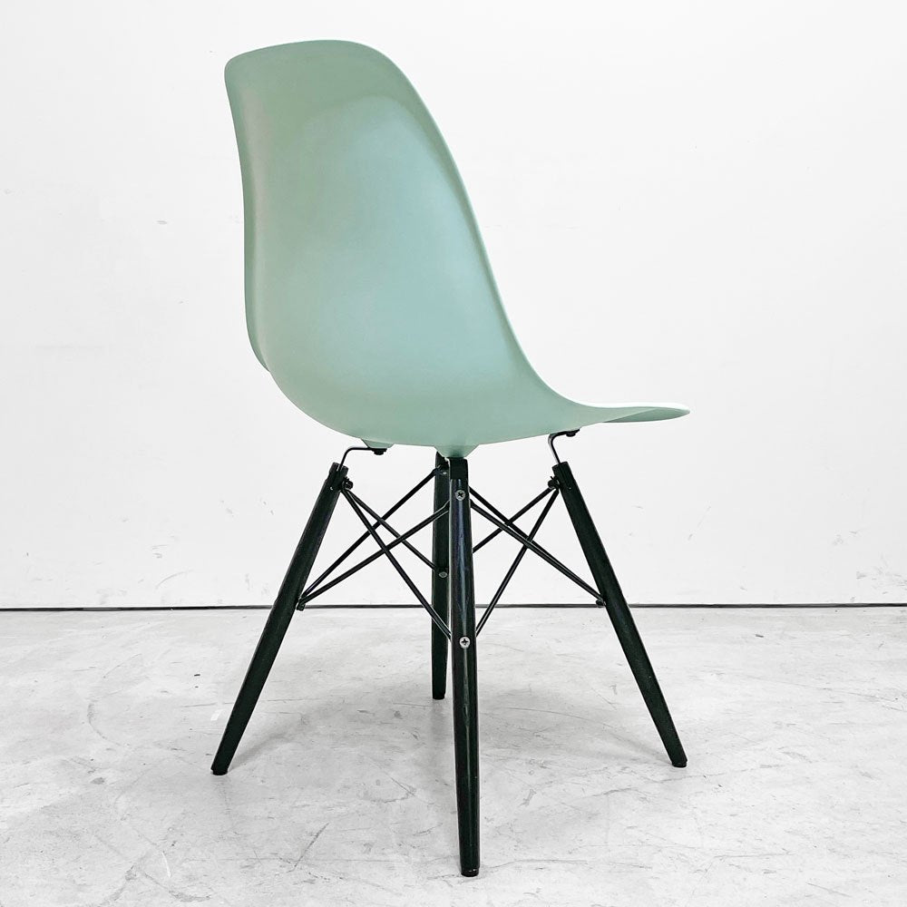 ハーマンミラー HermanMiller サイドシェルチェア ドゥエルレッグ DSW アクアスカイ × エボニー ポリプロピレン製 イームズ A ●