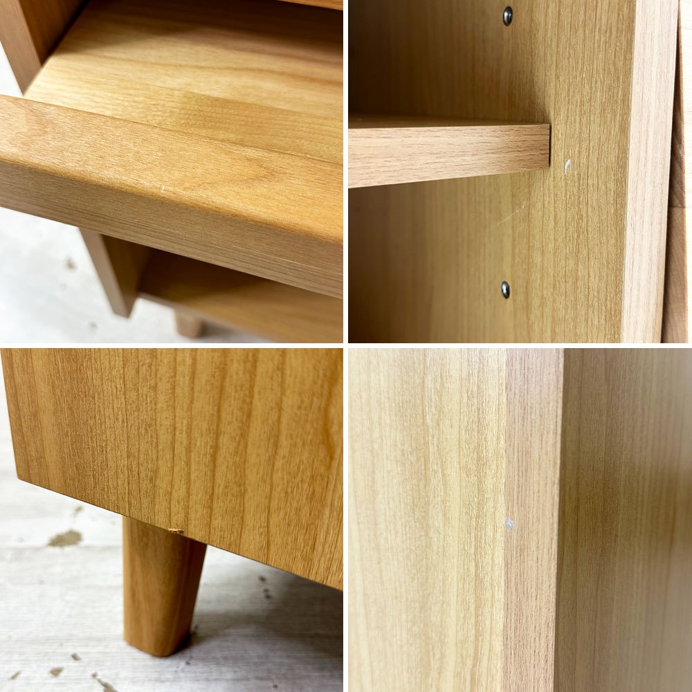 一世紀 ISSEIKI フラップ マガジンラック ナチュラル ERIS-2 82 FRAP MAGAZINE RACK (NA) アルダー無垢材 2列2段 ナチュラルデザイン ●