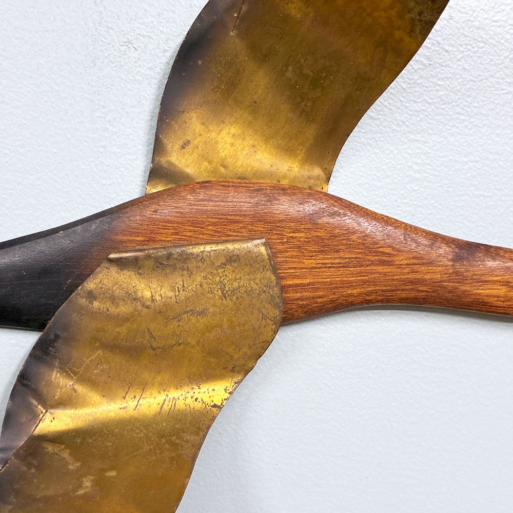 ビンテージ vintage 木製 フライングバード ウォールデコレーションオブジェ ウォールデコ 壁飾り スカルプチャー W57cm ミッドセンチュリー 1960-70’s ◎