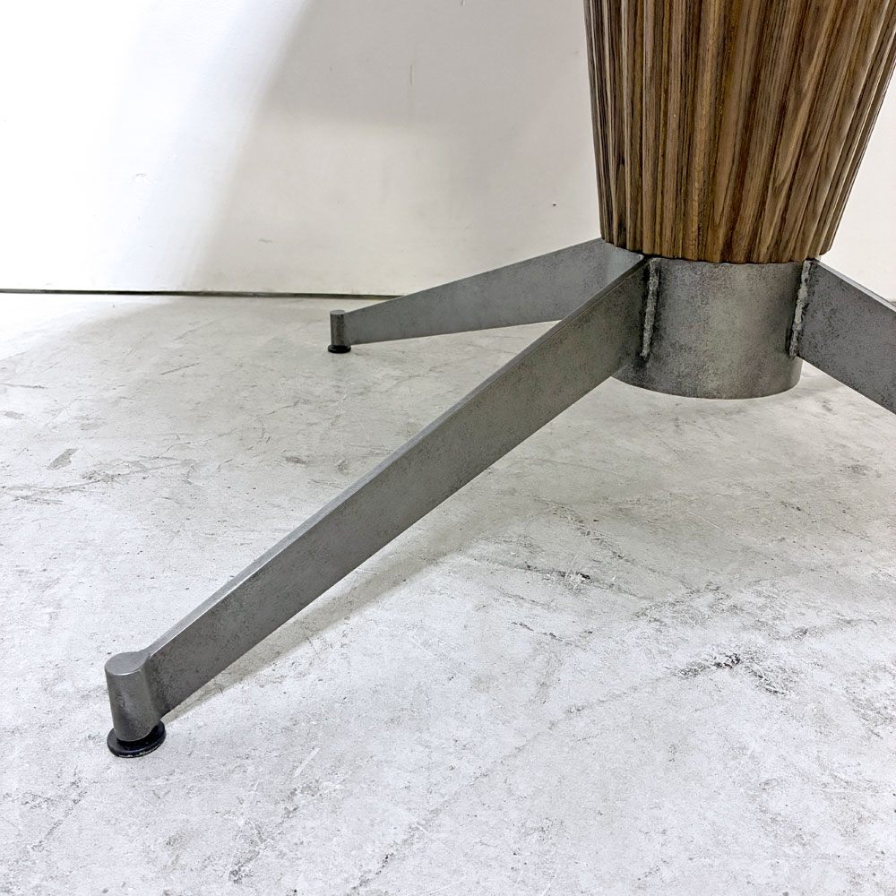 クラッシュゲート CRASH GATE ノットアンティークス Knot antiques リボーン REBORN ダイニングテーブル ラウンド オーク材 スチール Φ120cm インダストリアルテイスト ●