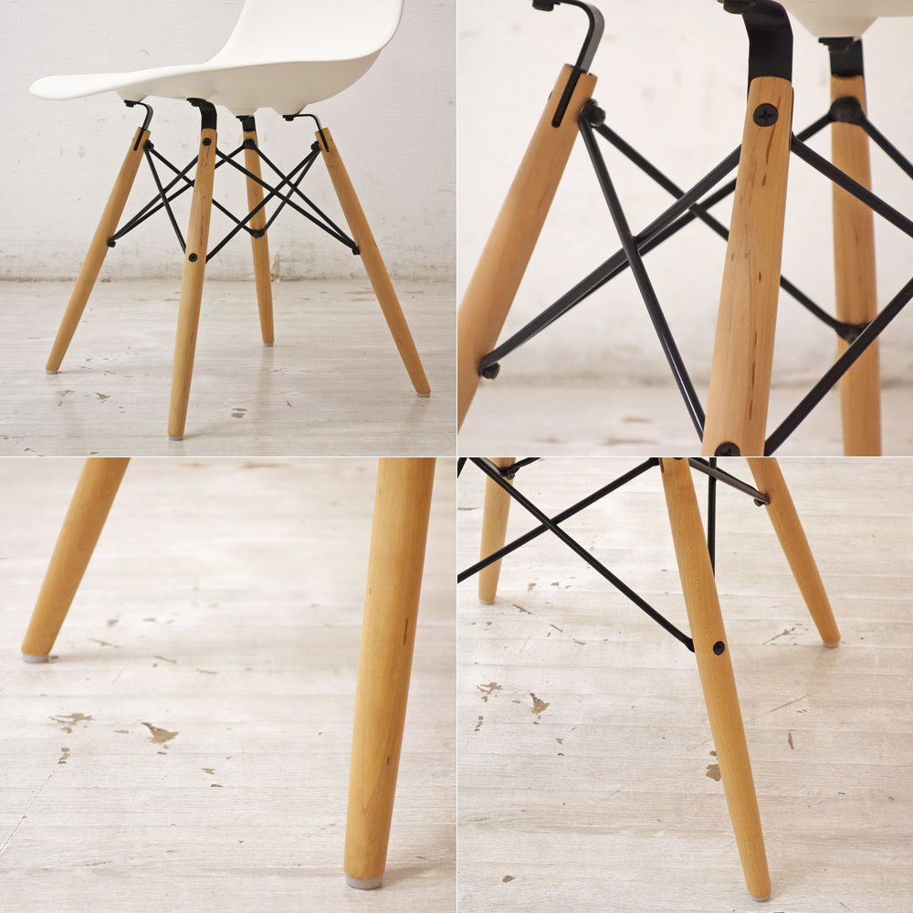 ハーマンミラー HermanMiller サイドシェルチェア ドゥエルレッグ DSW ホワイト ポリプロピレン製 イームズ ミッドセンチュリー ●