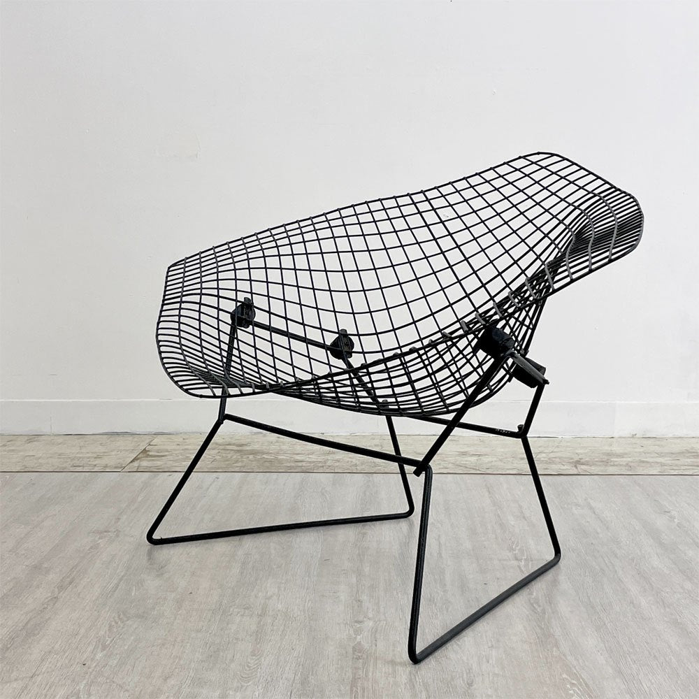 ノル Knoll ビンテージ ダイヤモンドチェア Diamond Chair ラージ ハリー ベルトイア Harry Bertoia ブラック ミッドセンチュリー 名作 ●