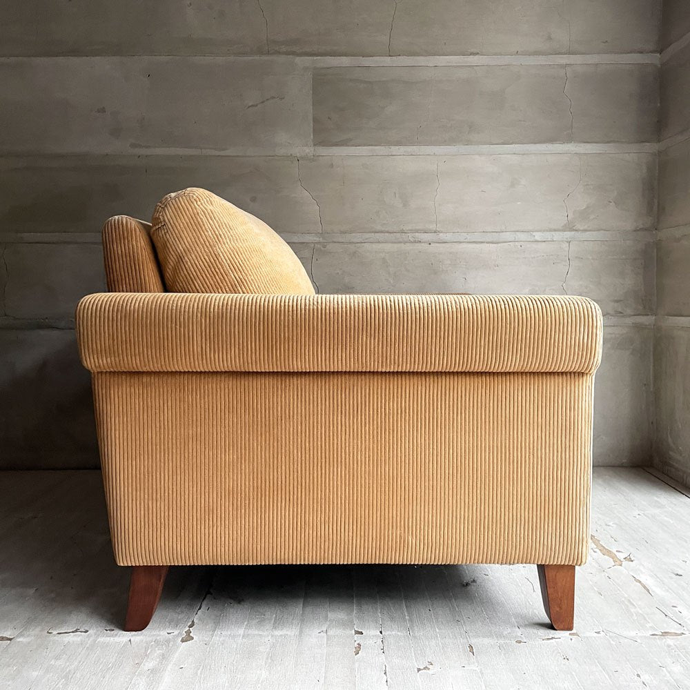 トラックファニチャー TRUCK FURNITURE FKソファ FK SOFA 1.5シーター 1.5人掛け フェザークッション F-22 マスタード コーデュロイ 廃番生地 ♪