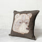 コーラルアンドタスク Coral & Tusk ベアーアップリケピロー Bear Applique Pillow 30×30cm クッション ブラウン リネン 刺繍 ★