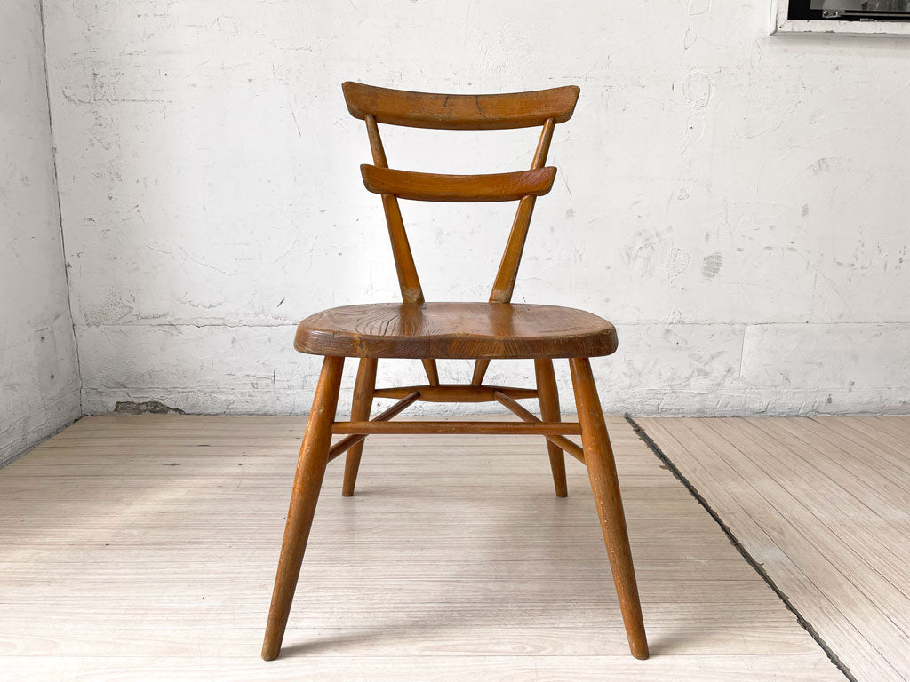 アーコール ERCOL ビンテージ ダブルバックチェア レッドドット 赤色 キッズチェア エルム材 スタッキング UK Vintage  ★