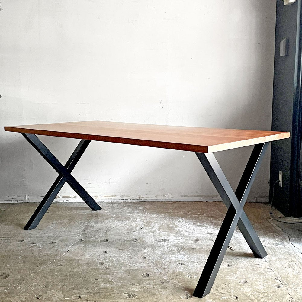 かなでもの KANADEMONO ザ・テーブル THE TABLE デスク ブラックチェリー材 X脚 ブラックスチール W160 x D80cm 定価￥108,000- ■