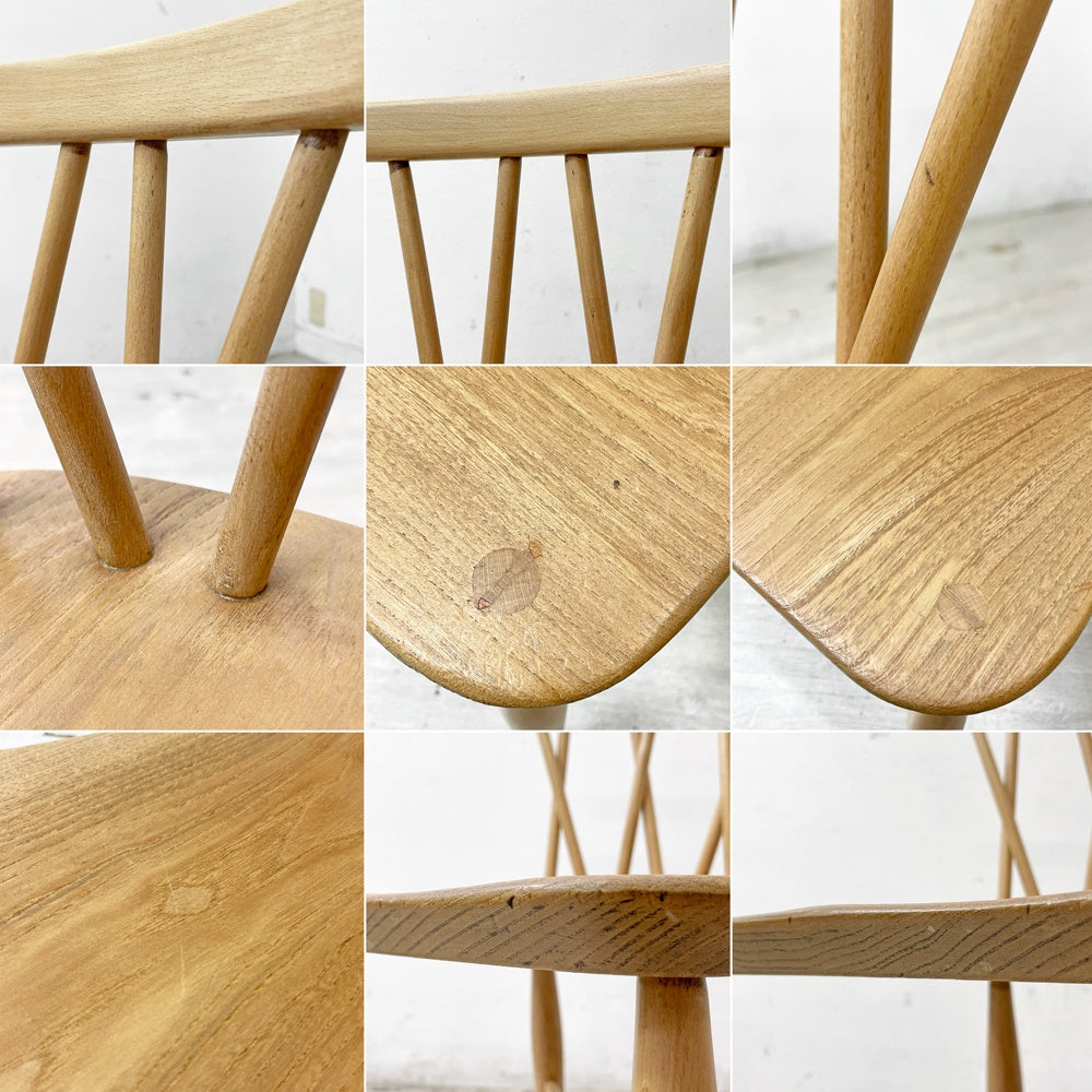 アーコール Ercol クロスバックチェア エックスバック ラティスドチェア エルム材 UKビンテージ Vintage 英国家具 ●