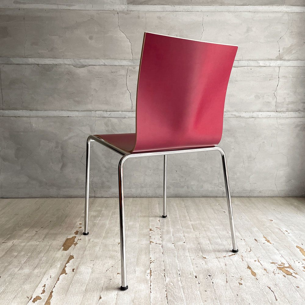 エンゲルブレヒト Engelbrechts チャリックチェア CHAIRIK Chair 101 ダイニングチェア スタッキング 4本脚 ボルドー プライウッド スチール デンマーク 未使用品 定価63,800円 ♪