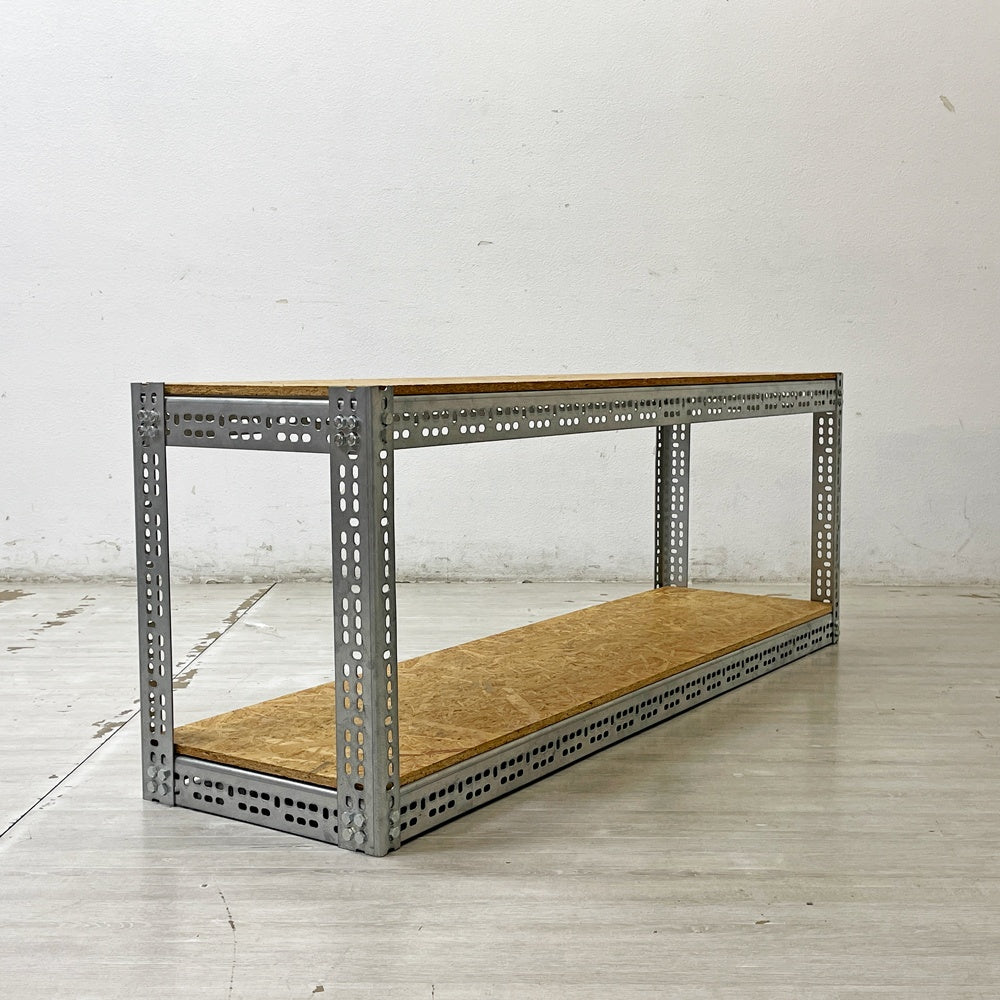 リオン LYON アングルシェルフ SLOTTED ANGLE SHELF 2段 AVボード インダストリアルデザイン P.F.S取扱い ●