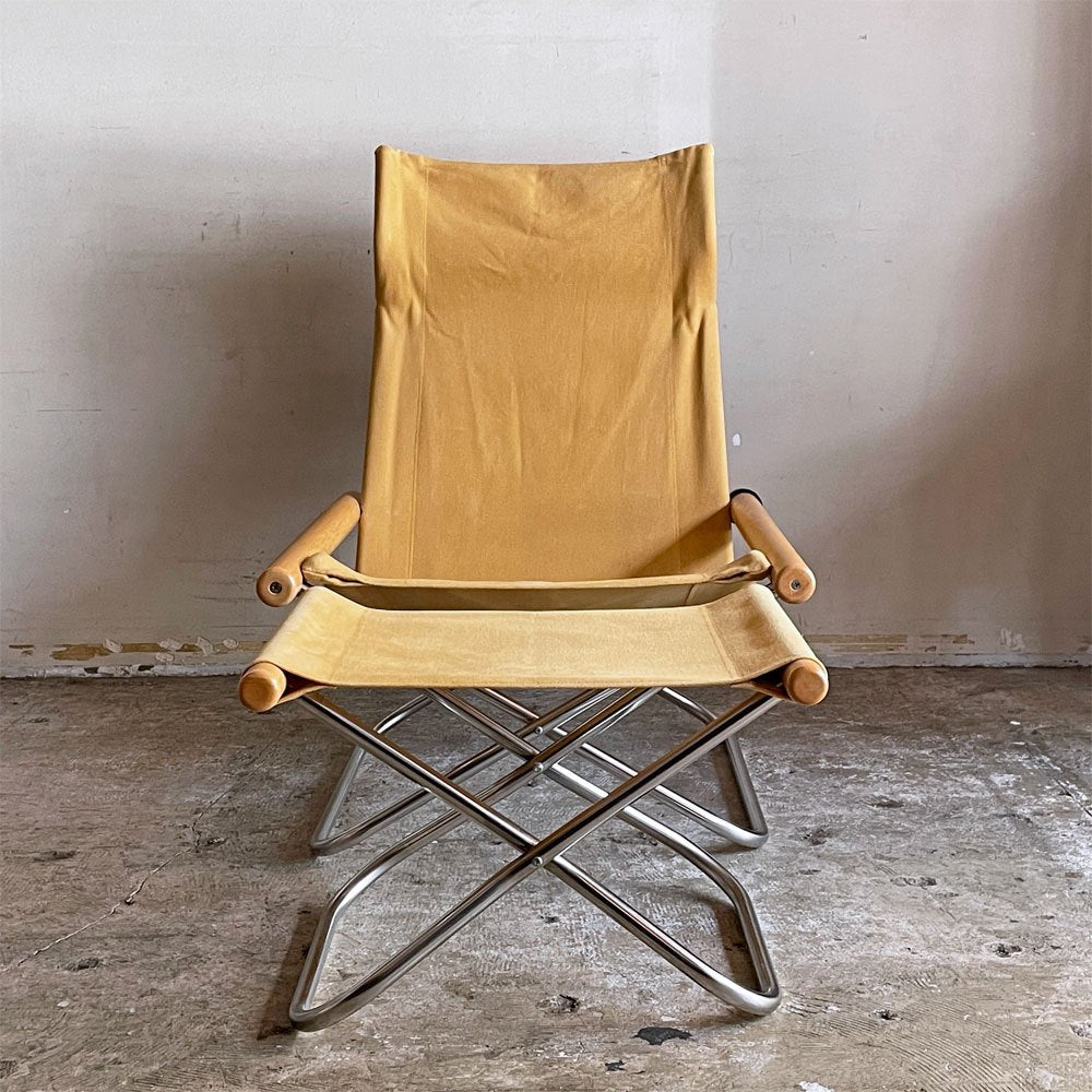 ニーチェア エックス Ny chair X フォールディングチェア ラウンジチェア イエロー オットマン付き 新居猛 MoMA ■