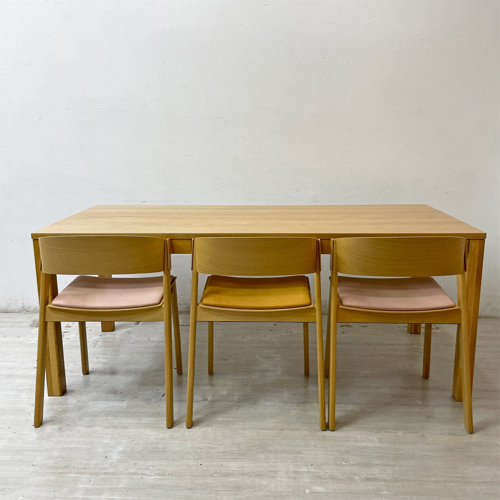 無印良品 MUJI 木製テーブル ダイニングテーブル オーク無垢集成材 引き出し3杯付 Ｗ180cm 参考定価99,900円 ●