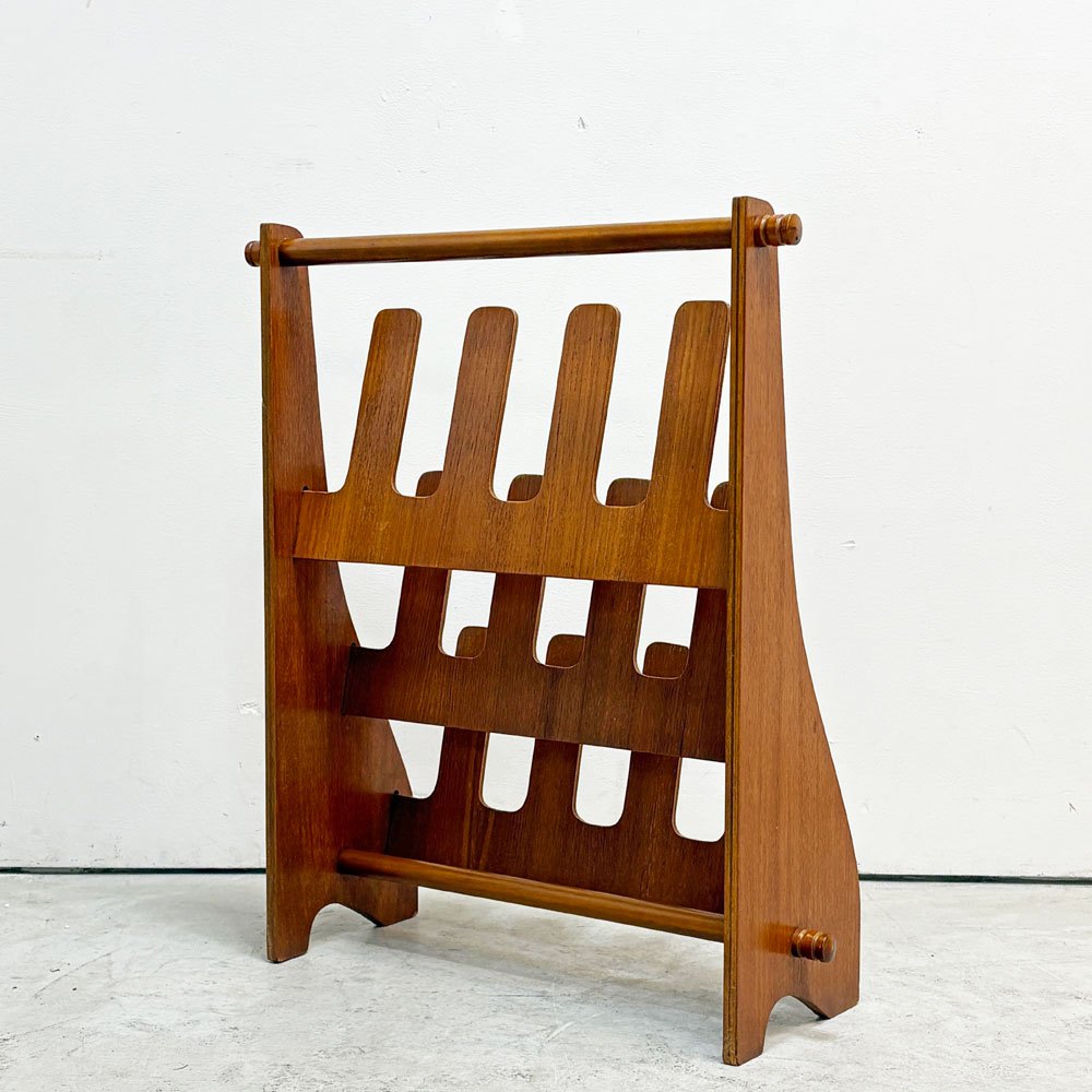 サイトーウッド SAITO WOOD チーク材 スリッパラック 4×3 プライウッド ビンテージ 北欧スタイル ●