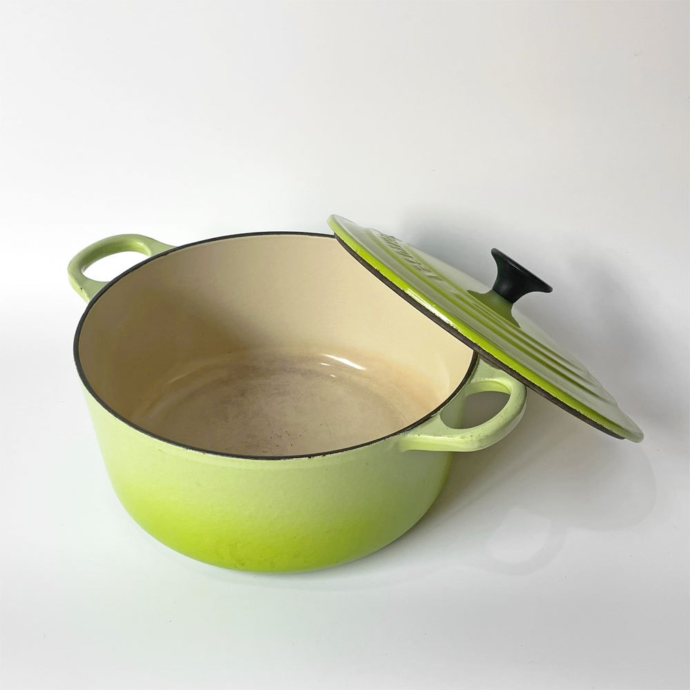 ルクルーゼ LE CREUSET ココットロンド 両手鍋 フルーツグリーン 22cm 鋳物 フランス ★