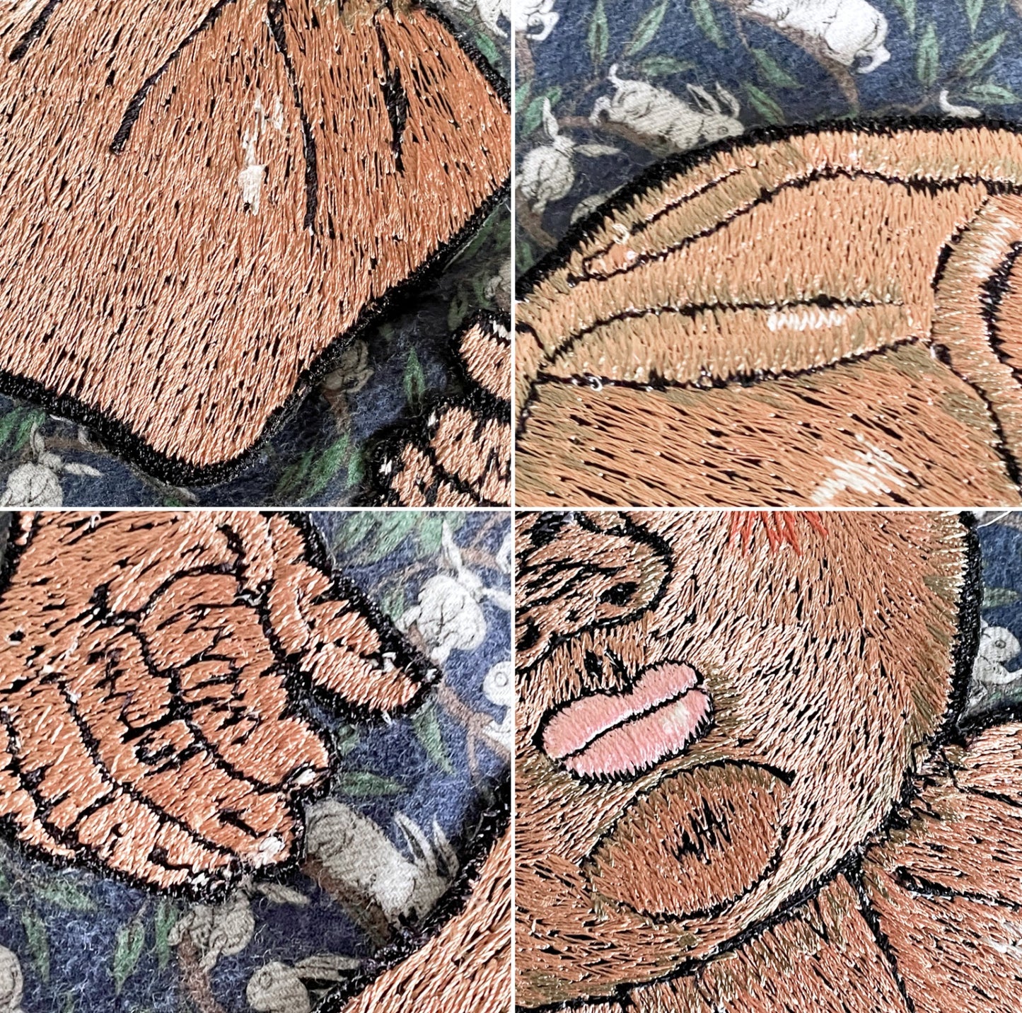 ママカロン ma.macaron クッション babydoll うさぎ 横振り刺繍 45cm 刺繍作家 現代作家 ■