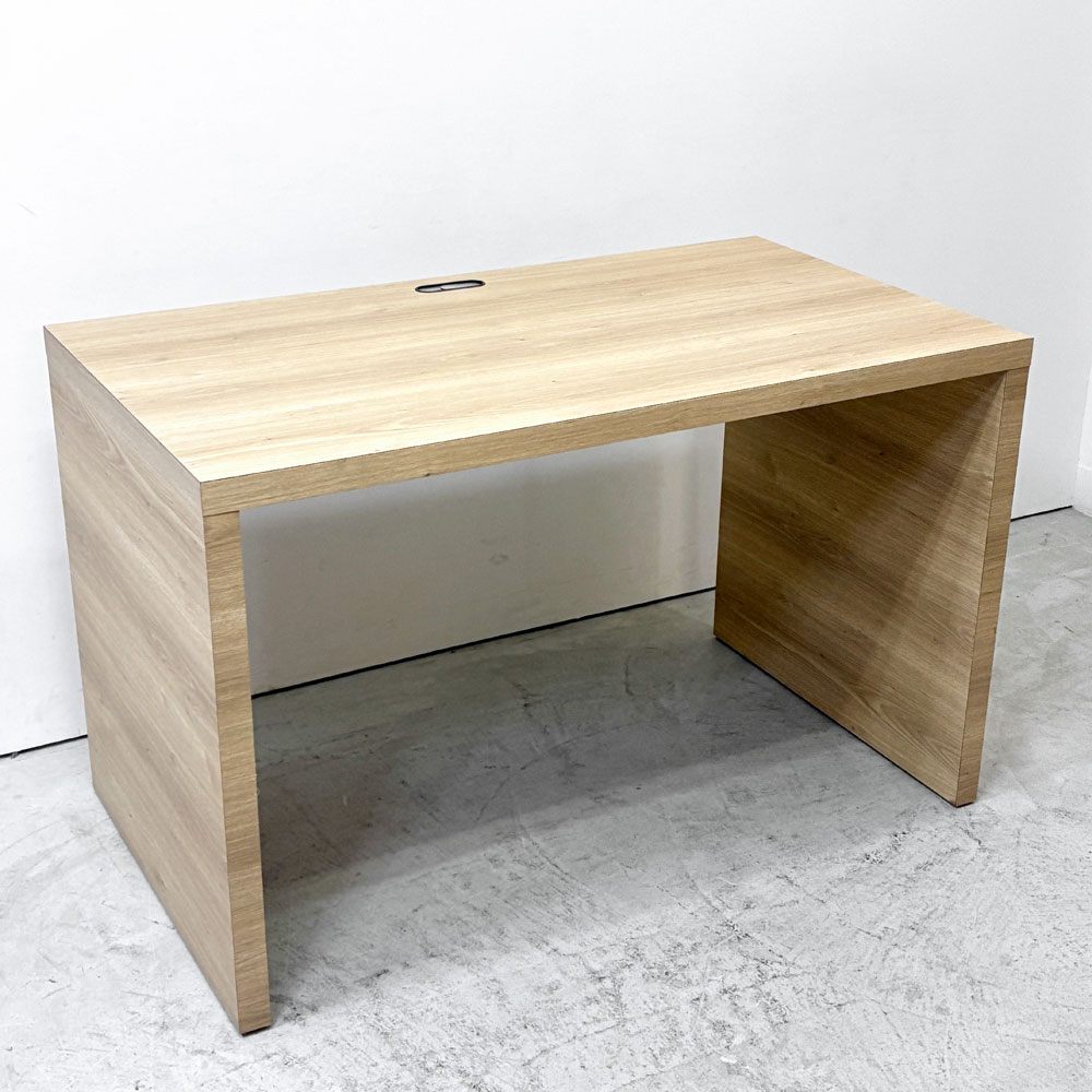 ナチュラルデザイン natural design デスク コの字 ワークテーブル 木目調 W116cm 電源ダクト付き ●