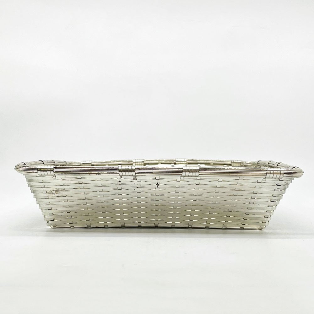 クリストフル CHRISTOFLE コレクション ガリア COLLECTION GALLIA ブレッド バスケット Bread Basket スクエア 編み込み シルバー 銀メッキ W23.5cm フランス B ●