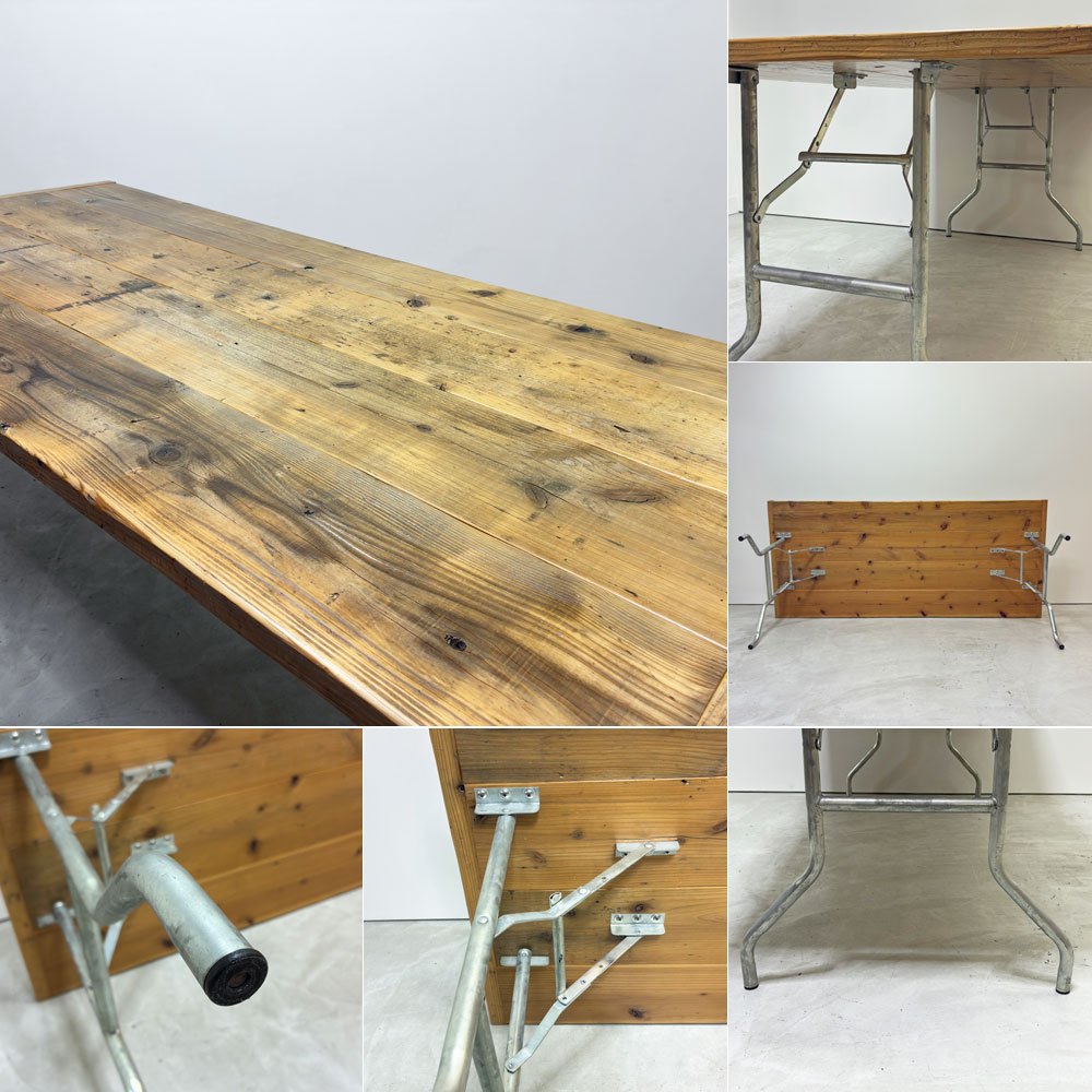 ワークテーブル エブコ EBCO ウィッシュボーンレッグ WISHBONE LEGS + 木製天板 W180cm 折り畳みテーブル 作業台 DIY P.F.S取扱い インダストリアル ●