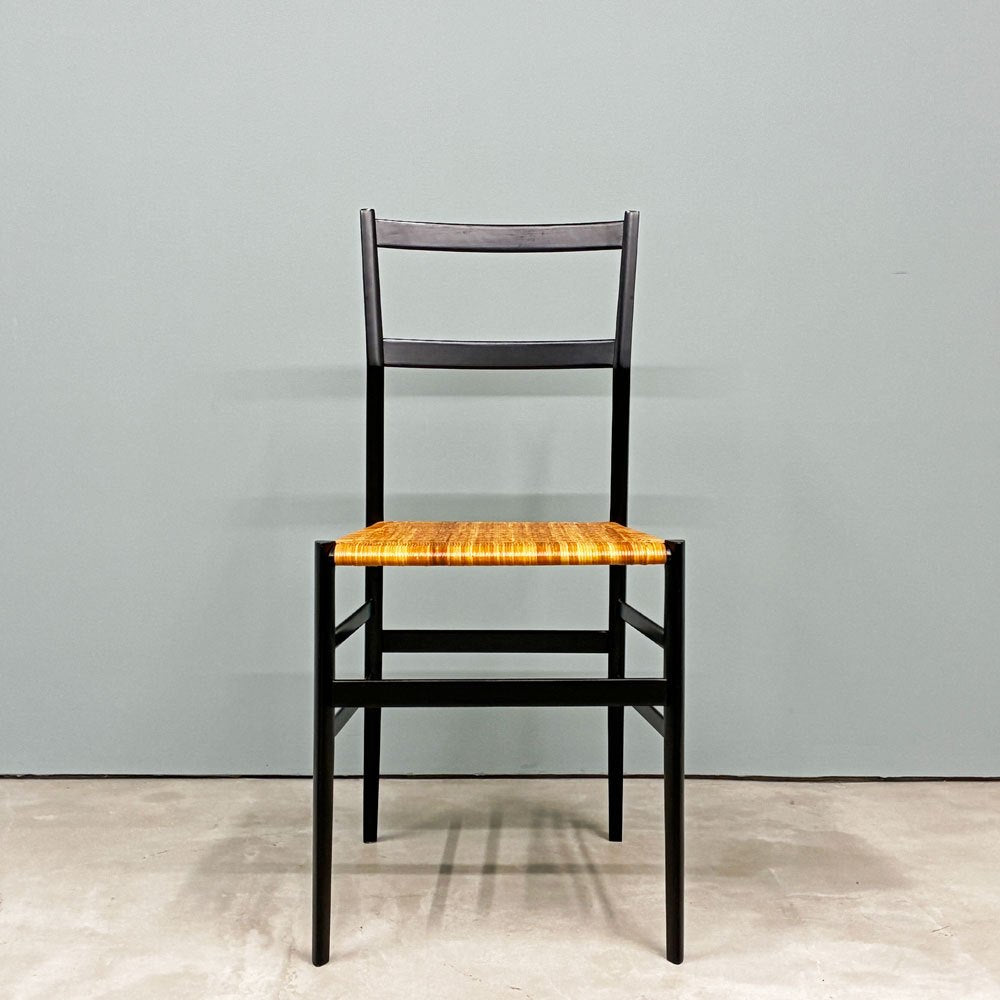 カッシーナ Cassina 699 スーパーレジェーラ SUPERLEGGERA チェア ダイニングチェア アッシュ材 ブラック 籐張り ジオ・ポンティ ◎