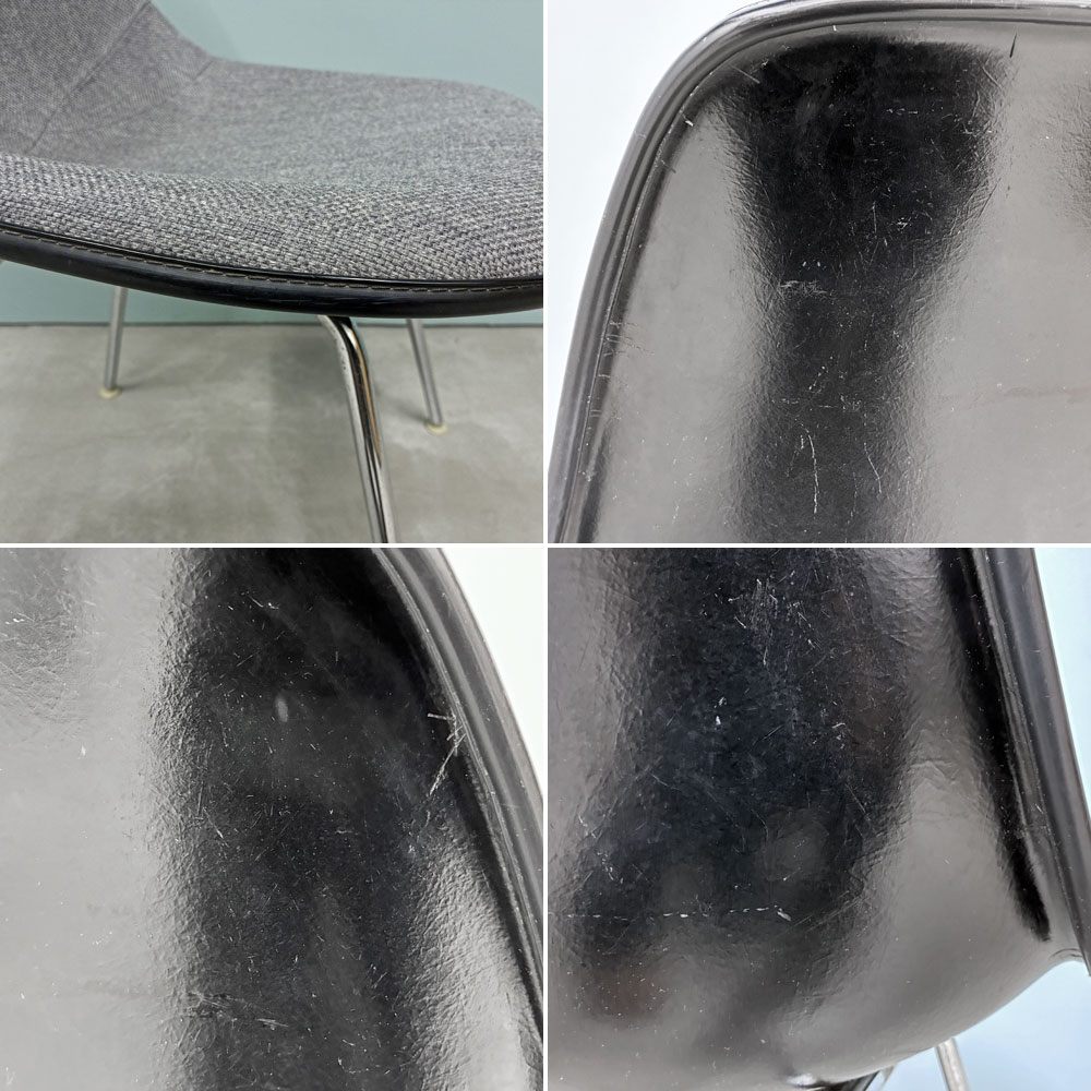 ハーマンミラー Herman Miller モダンファニチャーセールス サイドシェルチェア アプホルスター 張替え済み Hベース C&Rイームズ ◎