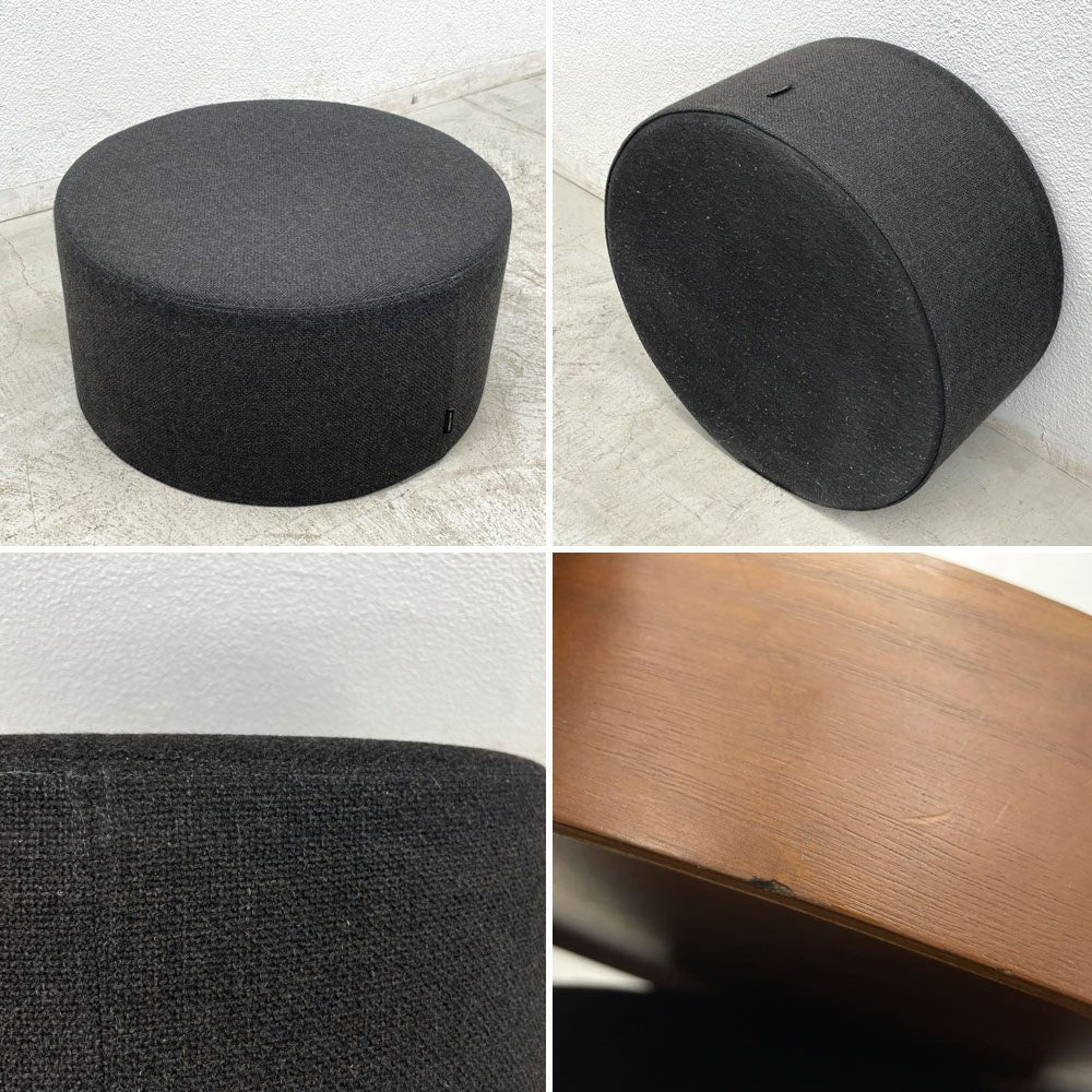 ソフトライン SOFTLINE ドラムスパフ DRUMS POUF スツール リビングテーブル ウォールナットトレイ Φ60cm アクタス取扱 定価￥69,300-