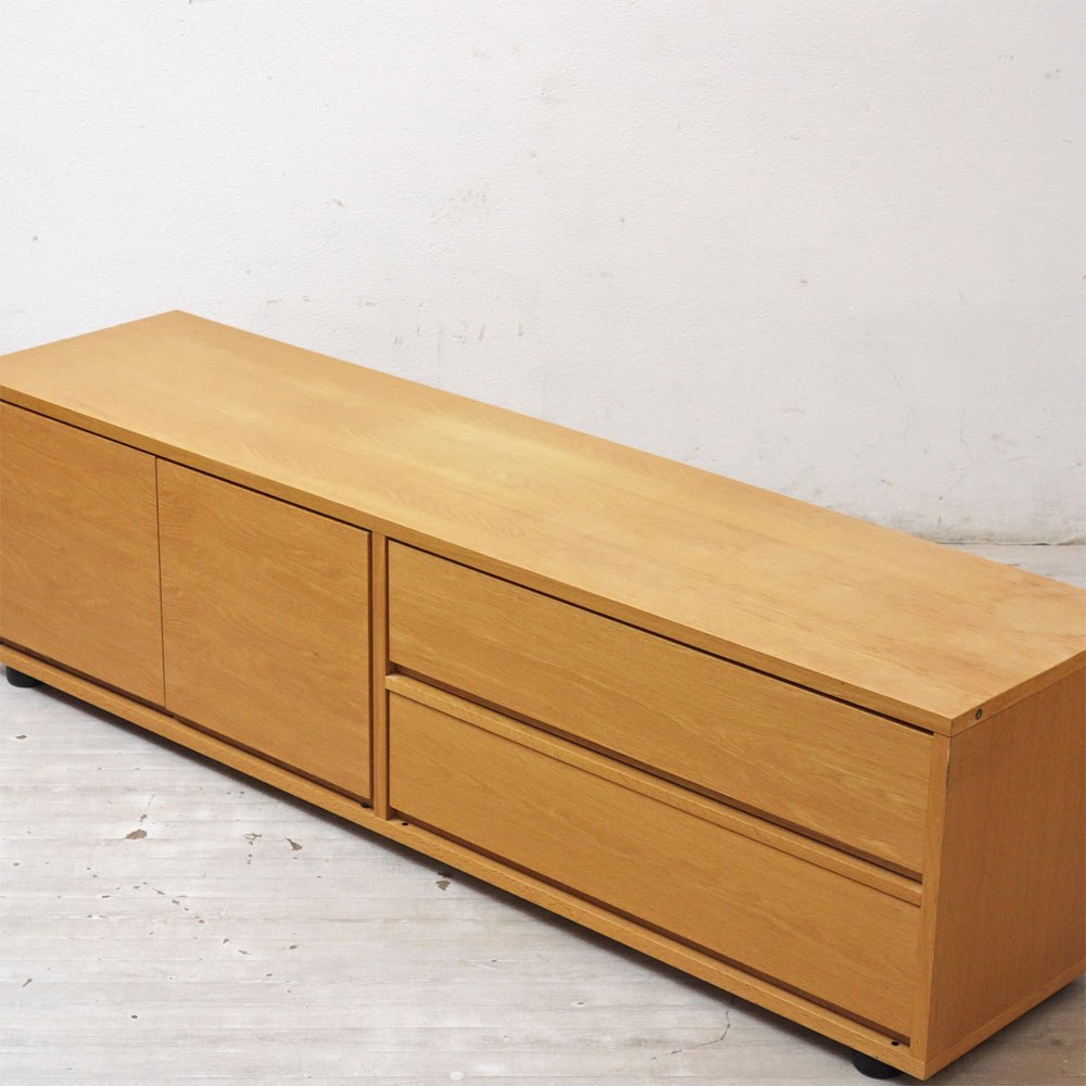 無印良品 MUJI スタッキングキャビネット AVボード テレビ台 引き出し2杯 オーク材 シンプルデザイン ●