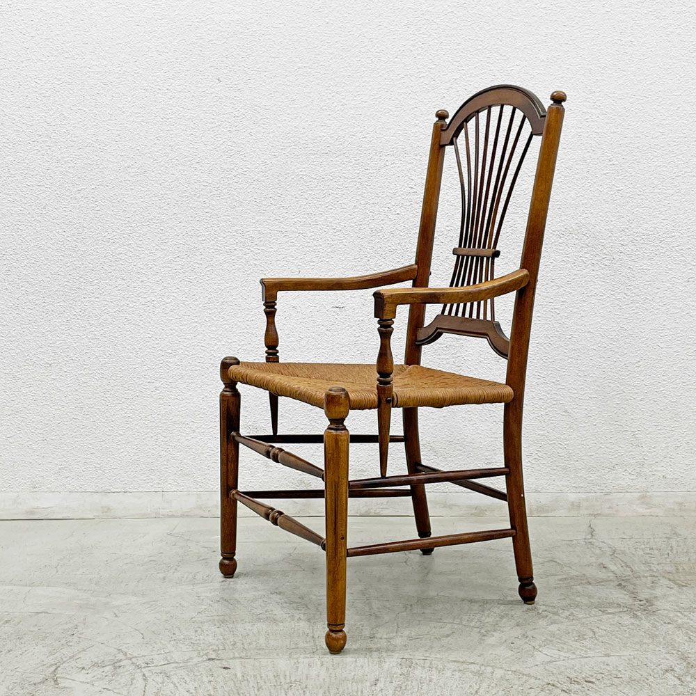 イーセンアーレン ETHAN ALLEN ウィートバック アームチェア ダイニングチェア ビンテージ クラシカルデザイン 〓