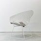 ノル Knoll ダイヤモンドチェア Diamond Chair ラウンジチェア ビンテージ ハリー・ベルトイア Harry Bertoia ホワイトフレーム シートパッド付 ミッドセンチュリー ●