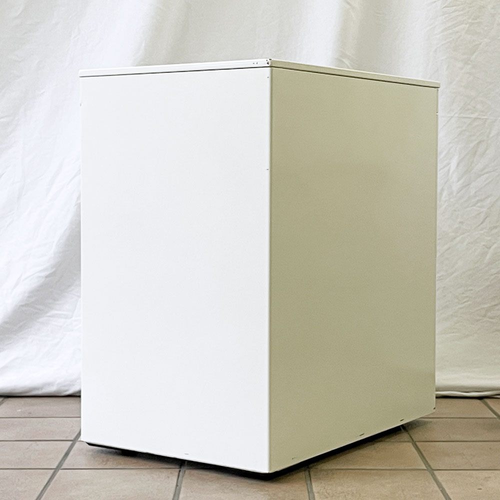 オカムラ okamura デスクキャビネット デスクワゴン 袖机 3段 ホワイト スチール製 フルオープン オールロック ラッチ機能付き オフィス家具 ◇