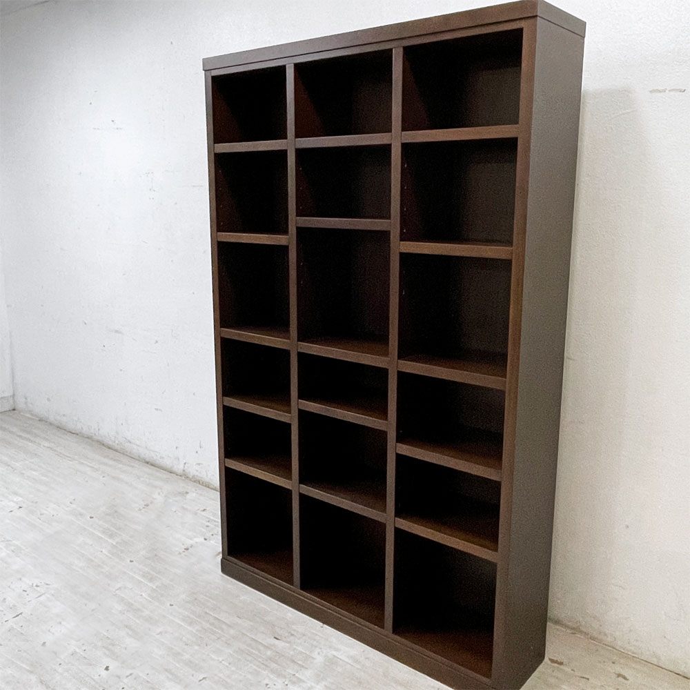 モダンデザイン Modern Design ブックシェルフ 本棚 飾り棚 収納棚 3列 ブラウン シンプル ●