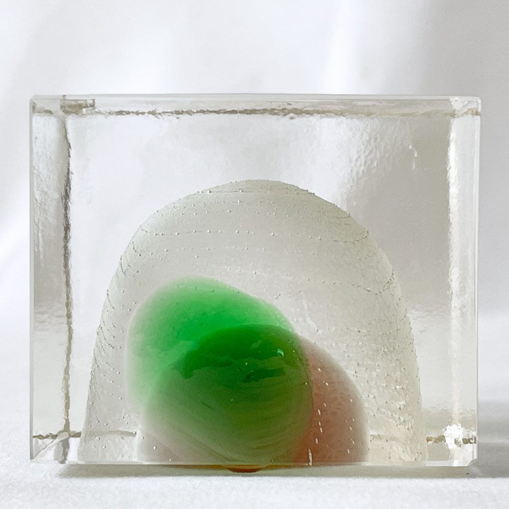 イッタラ iittala ミニキューブ Cube WHITE & GREEN オイバ・トイッカ ビンテージ 希少 ◇