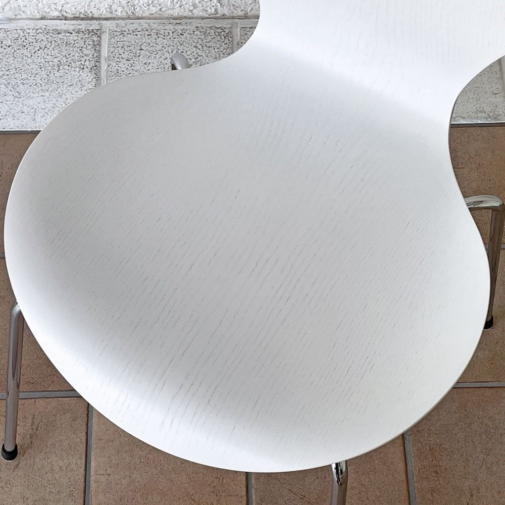 フリッツハンセン Fritz Hansen 3107 セブンチェア カラードアッシュ ホワイト アルネ・ヤコブセン 2022年製 北欧家具 デンマーク ◇