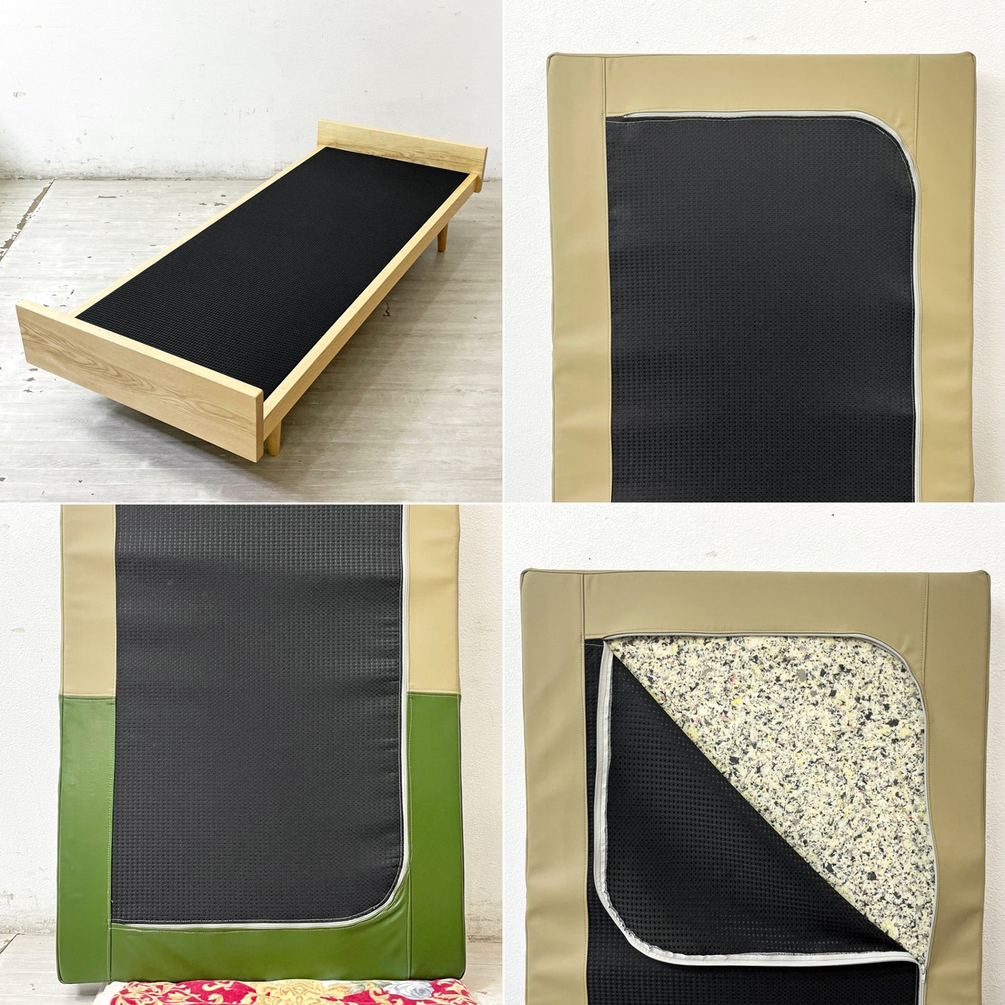 グラフ graf × 相合家具 SOGO デイベッドベンチ Day bed bench ホワイトアッシュ材 レザー w171cm ●