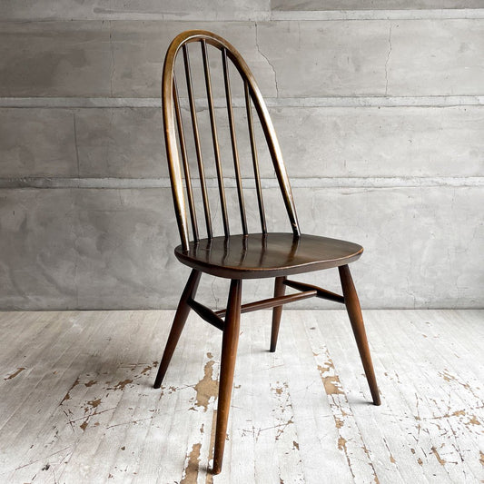 アーコール Ercol クエーカーチェア ダイニングチェア ハイバック オールドコロニアル ブラウン エルム材 × ビーチ材 UKビンテージ 英国家具 ♪