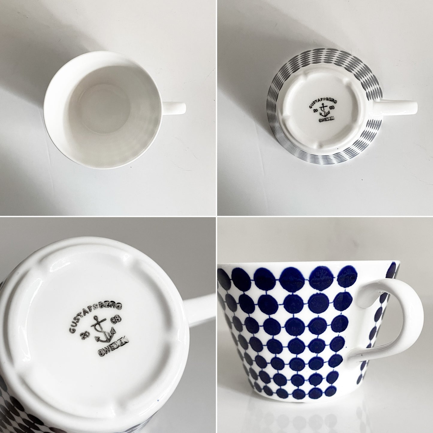 グスタフスベリ GUSTVSBERG アダム ADAM コーヒーカップ&ソーサー C&S スティグ・リンドベリ Stig Lindberg Φ8cm 復刻品 北欧雑貨 ■