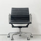 ハーマンミラー Herman Miller アルミナムグループ マネジメントチェア 本革 ブラック 回転式昇降 5本脚 キャスター付 C&R イームズ ●