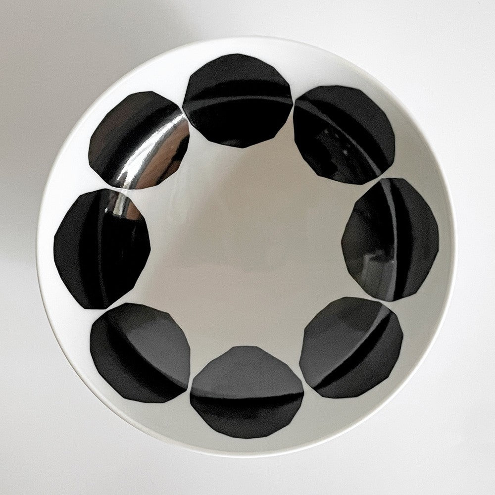 マリメッコ marimekko x 有田焼 福泉窯 「We love Japan」 お茶碗 キヴェット柄 漆黒 伝統工芸 北欧食器 B ■