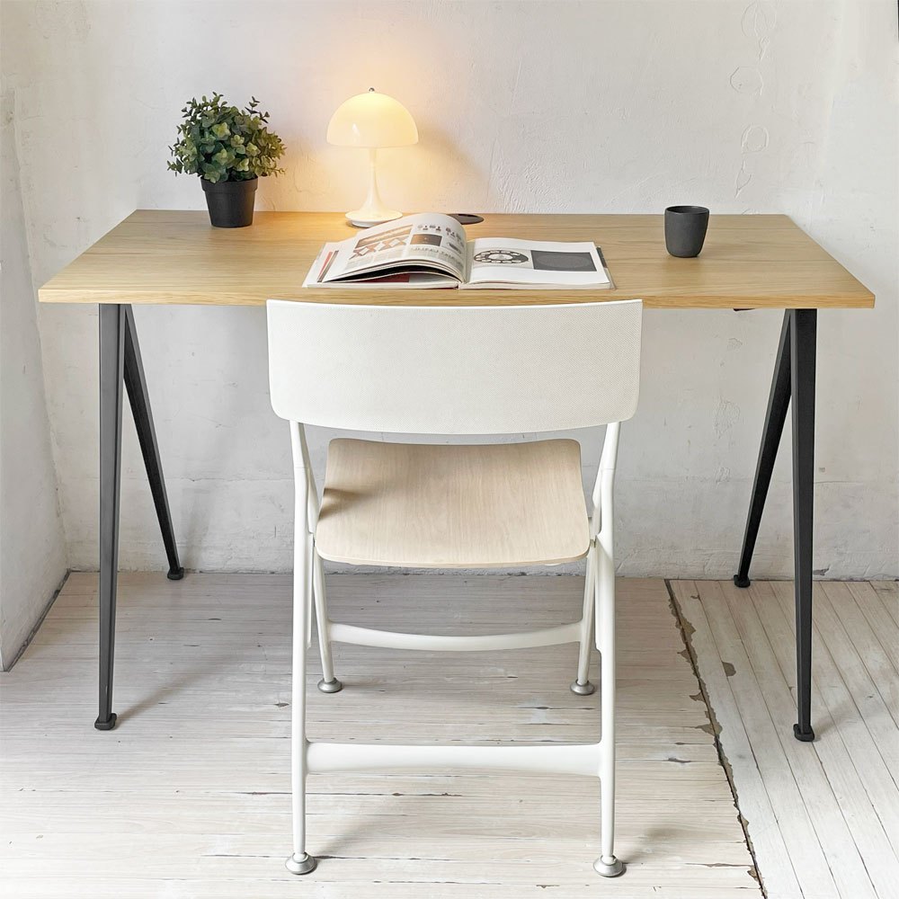 ヘイ HAY ピラミッドデスク PYRAMID DESK オーク材×スチール脚 コンパスレッグ W120cm ナチュラルモダン 定価￥55,000- ★