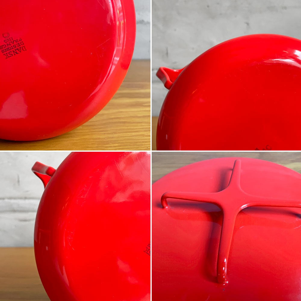 ダンスク DANSK コベンスタイル 両手鍋 ホーロー キャセロール W26cm イェンス・クイストゴー レッド 北欧 デンマーク ♪