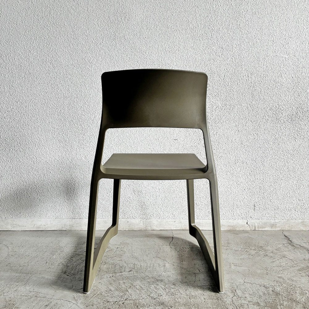 ヴィトラ Vitra ティプトン Tip Ton ワークチェア ダイニングチェア デスクチェア オリーブ スタッキング チルト機能 現行定価￥47,300- 未使用保管品 A 〓