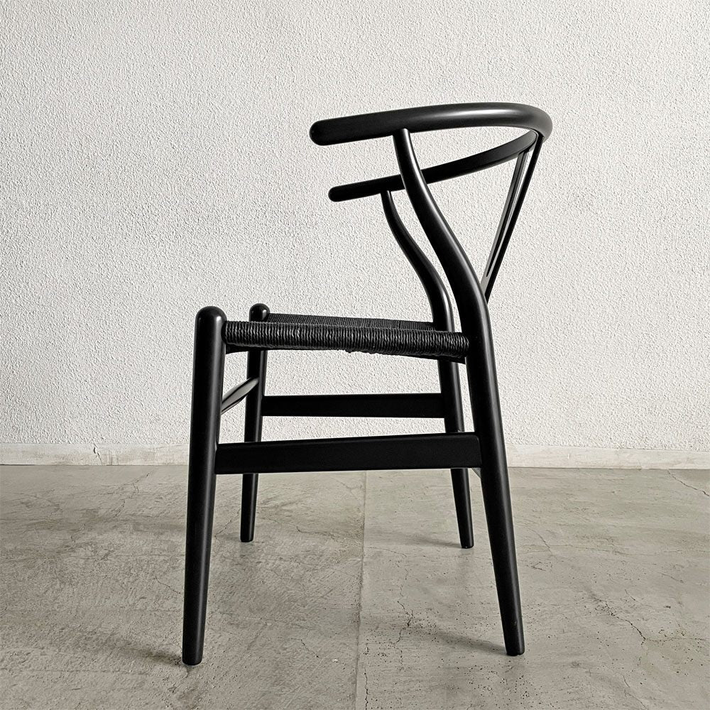 カールハンセン＆サン Carl Hansen & Son CH24 Yチェア ビーチ材 ブラックラッカー×ブラックペーパーコード 日本仕様サイズ ハンス・J・ウェグナー デンマーク 北欧家具 A 〓
